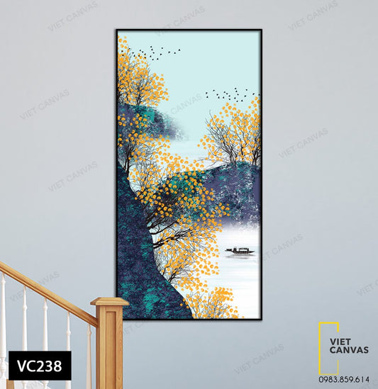 Tranh Cành Hoa Vàng Trên Núi - VC238