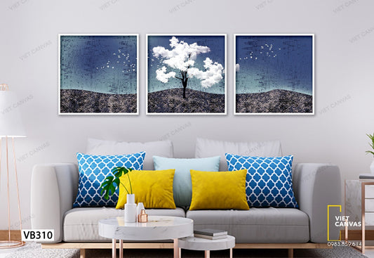 Bộ 3 Tranh Cây Bông Cô Đơn - VB310