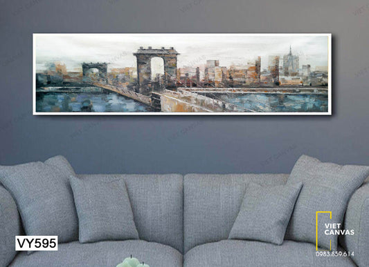 Tranh Cây Cầu Bắc Ngang Qua Sông - VY595