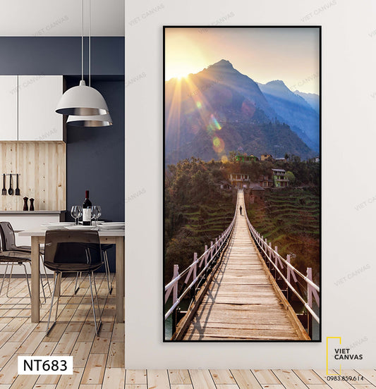 Tranh Cây Cầu Dưới Chân Núi - NT683