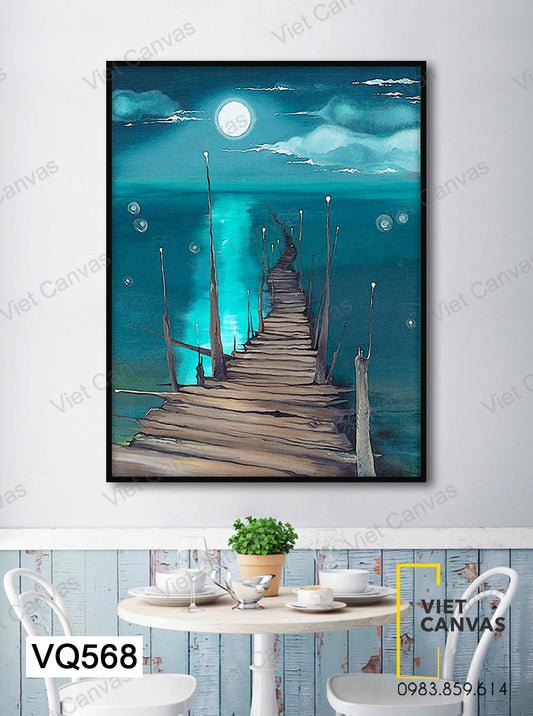 Tranh Cây Cầu Gỗ Giữa Biển - VQ568