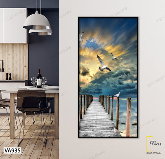 Tranh Cây Cầu Và Chim Hải Âu - VA935