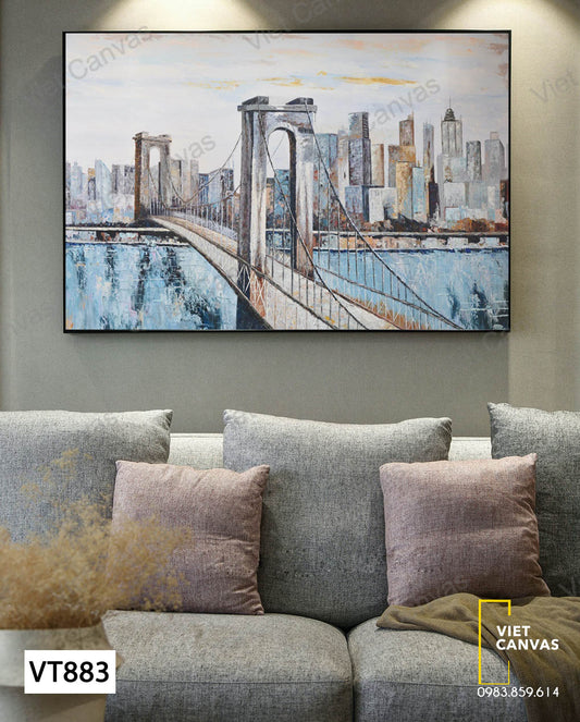 Tranh Cây Cầu Và Thành Phố - VT883