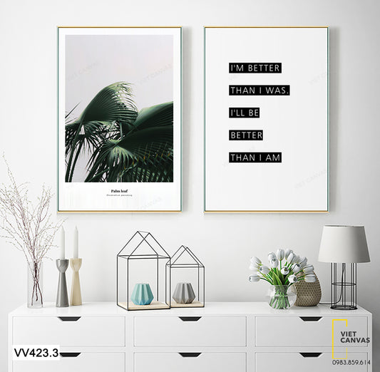 Bộ 2 Tranh Cây Dừa Và Quotes - VV423.3