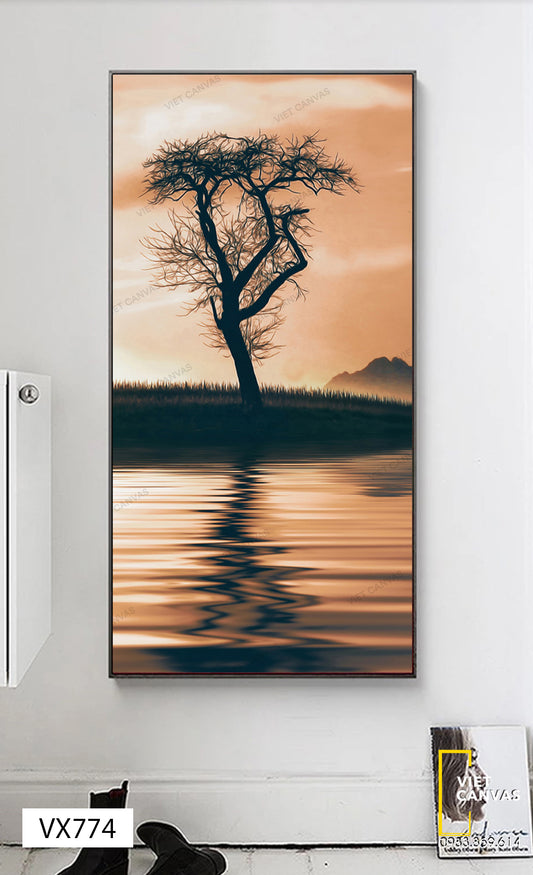 Tranh Cây Dưới Ánh Hoàng Hôn - VX774