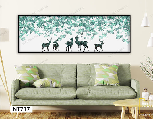 Tranh Lá Cây Và Hươu - NT717