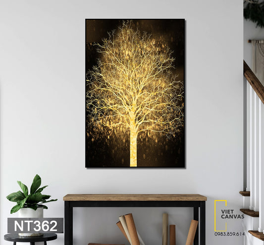 Tranh Cây Thông Sắc Vàng Trên Nền Tối - NT362