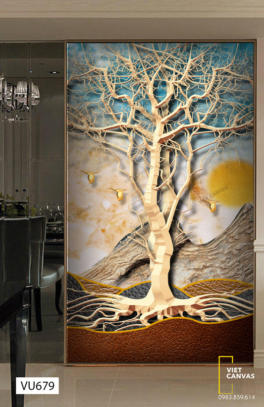 Tranh Cây Và Núi Non - VU679