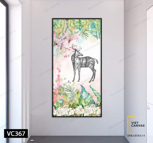 Tranh Chú Nai Giữa Mùa Xuân - VC367