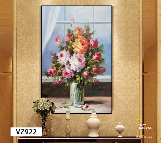 Tranh Chậu Hoa Rực Rỡ Sắc Màu - VZ922