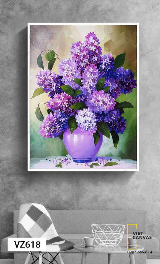 Tranh Chậu Hoa Sắc Tím Ngọt Ngào - VZ618