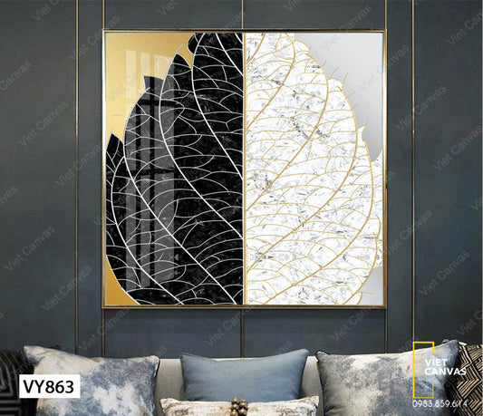 Tranh Chiếc Lá Đen Trắng - VY863