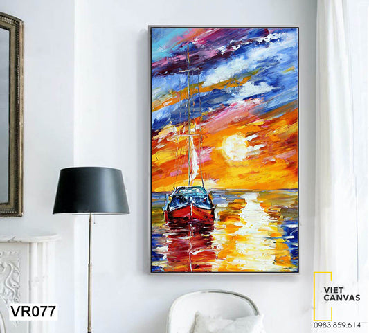 Tranh Chiếc Thuyền Và Ánh Mặt Trời - VR077