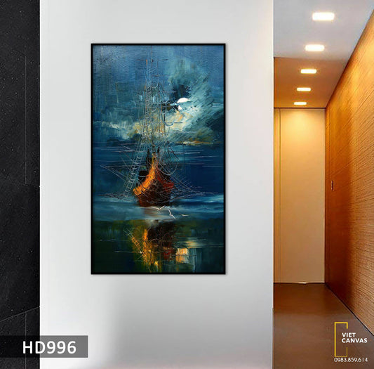 Tranh Chiếc Thuyền Ngoài Khơi - HD996