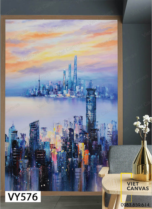 Tranh Chiều Tà Trên Thành Phố - VY576