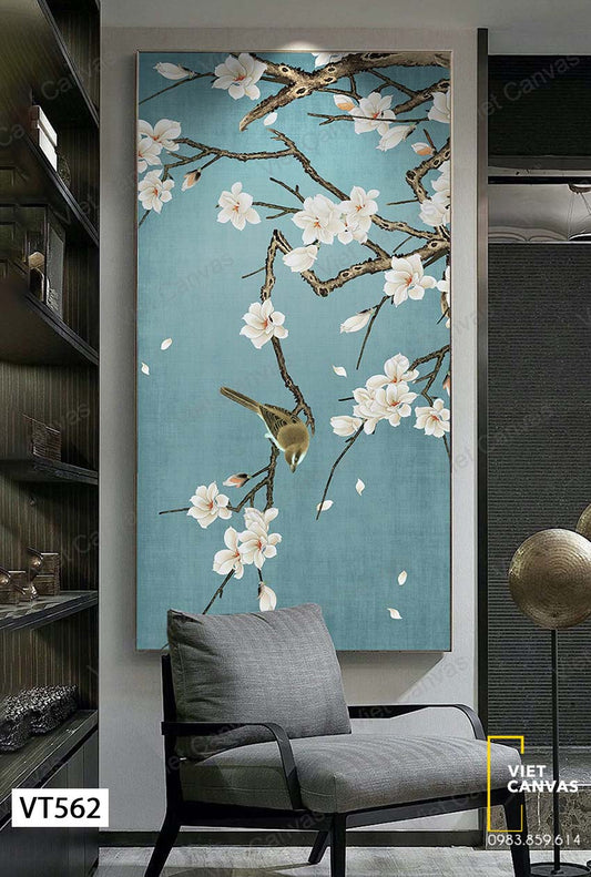 Tranh Chim Đậu Cành Hoa - VT562