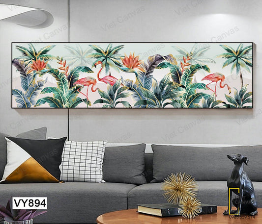Tranh Chim Hồng Hạc Trong Rừng Dừa - VY894