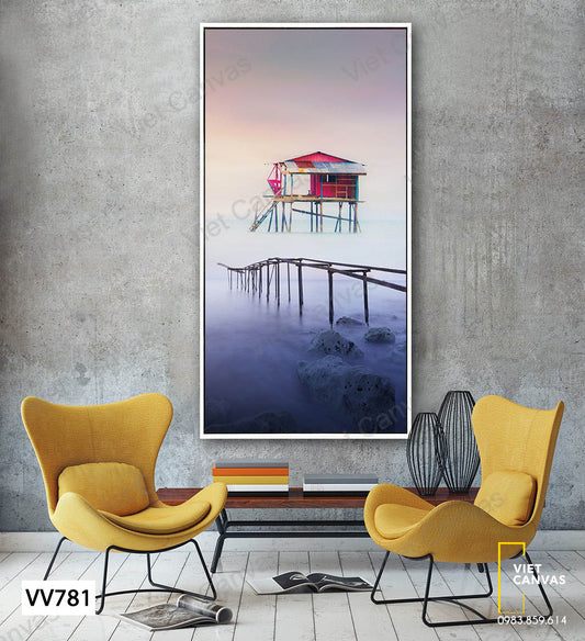 Tranh Ngôi Nhà Và Sông - VV781