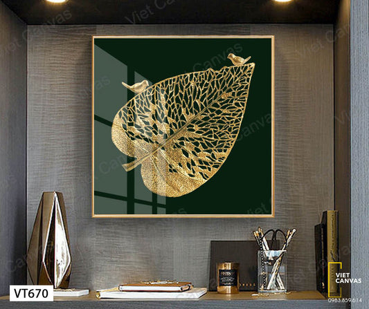 Tranh Lá Vàng Và Chim Sẻ - VT670