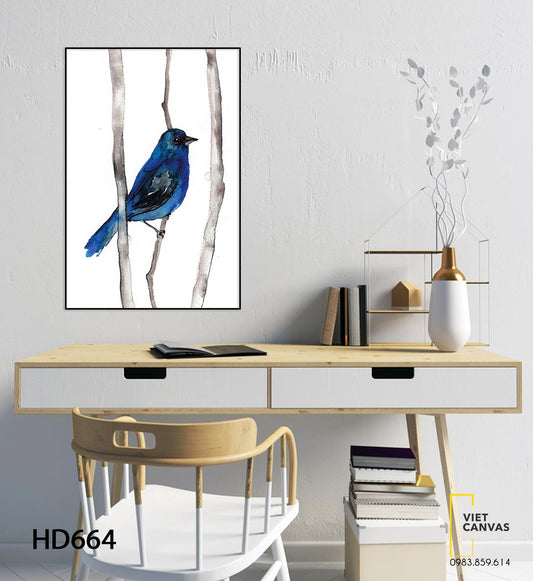 Tranh Chú Chim Xanh - HD664