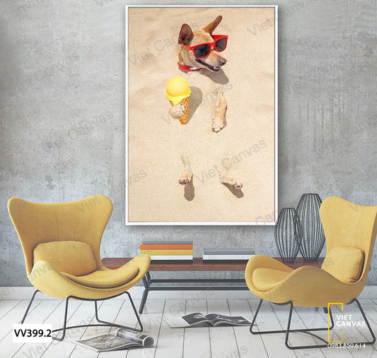 Tranh Chú Chó Đeo Kính - VV399.2