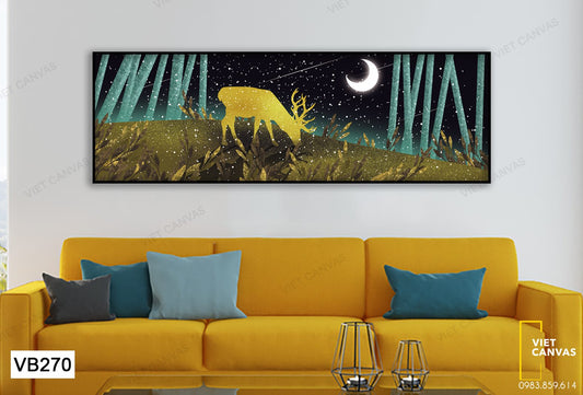 Tranh Chú Hươu Gặm Cỏ Trong Khu Rừng - VB270