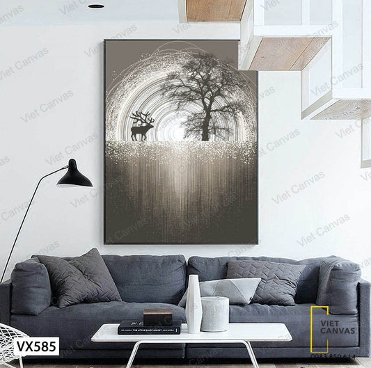 Tranh Chú Hươu Trong Rừng Cây - VX585