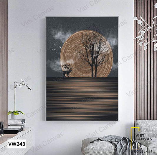 Tranh Chú Hươu Trong Trời Đêm - VW243