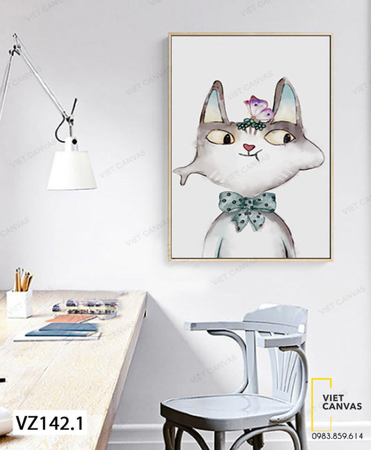 Tranh Chú Mèo Đáng Yêu - VZ142.1