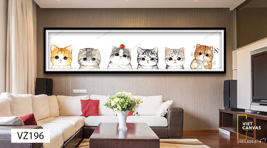 Tranh Chú Mèo Dễ Thương - VZ196