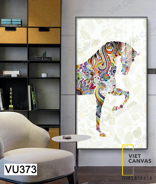 Tranh Chú Ngựa Đa Sắc Màu - VU373