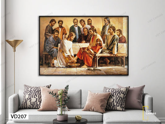Tranh Chúa Giesu Rửa Chân Cho Các Môn Đệ - VD207