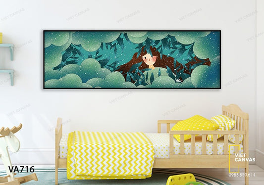 Tranh Cô Bé Và Hoa Lá - VA716