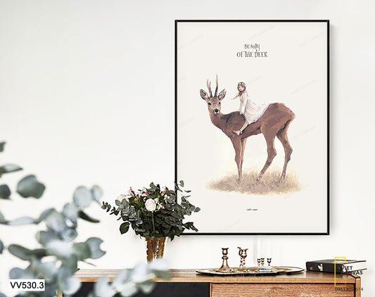 Tranh Cô Bé Trên Lưng Hươu - VV530.3