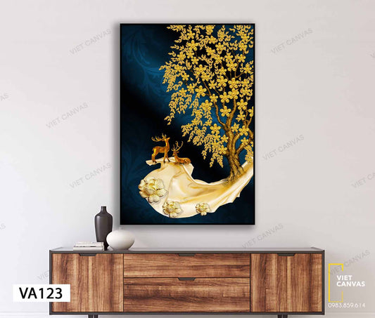 Tranh Hươu Dưới Tán Cây - VA123