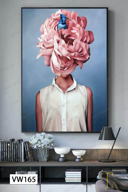 Tranh Cô Gái Đội Đoá Hoa - VW165