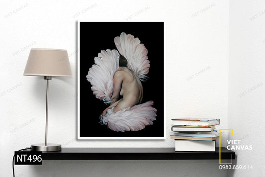 Tranh Cô Gái Bên Cánh Hoa - NT496