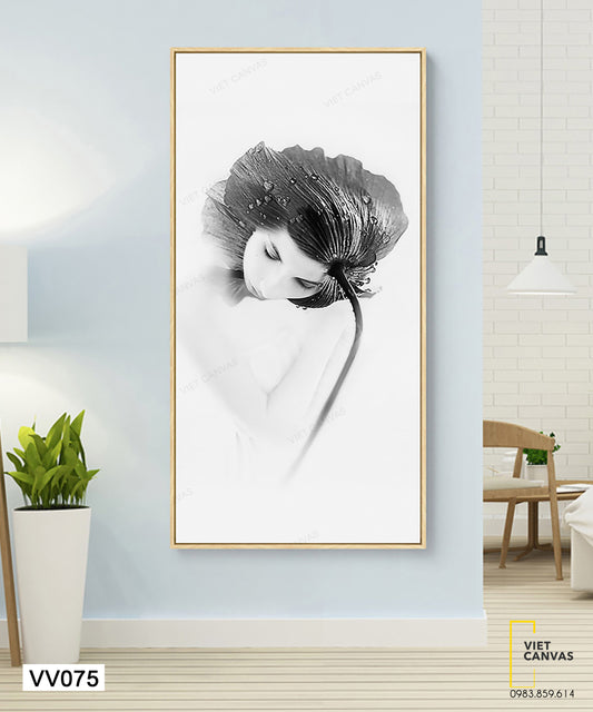 Tranh Cô Gái Và Bông Hoa - VV075