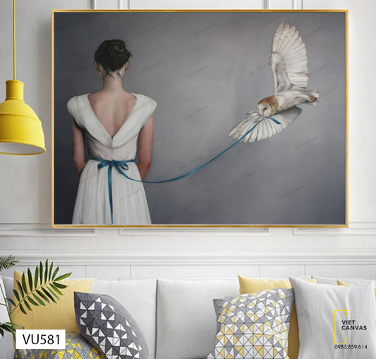 Tranh Cô Gái Và Cánh Chim Trắng - VU581