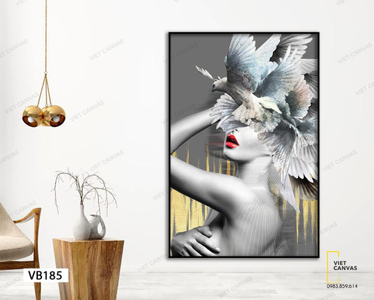 Tranh Cô Gái Và Chim Bồ Câu - VB185