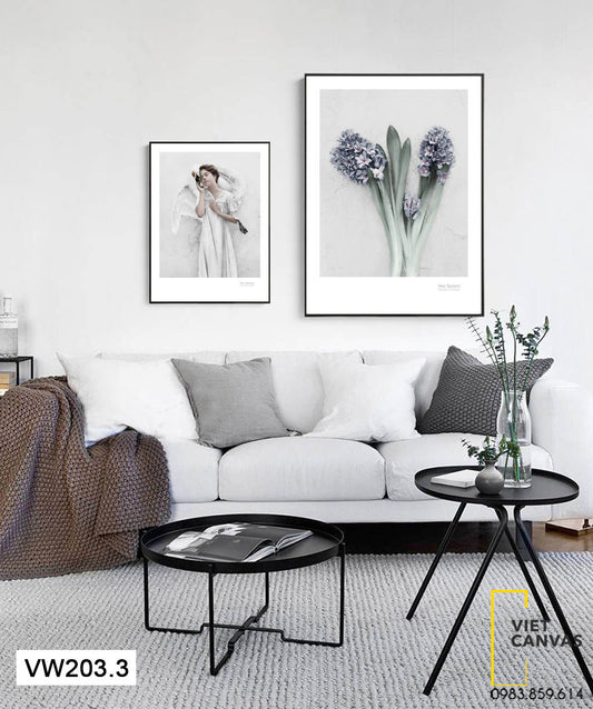 Bộ 2 Tranh Cô Gái Và Hoa - VW203.3