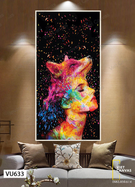 Tranh Cô Gái Và Con Sói - VU633