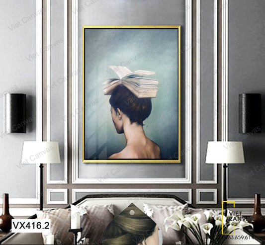 Tranh Cô Gái Và Sách - VX416.2