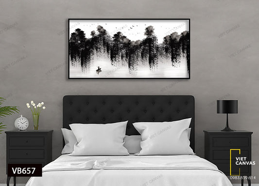 Tranh Con Đò Dưới Chân Đồi - VB657