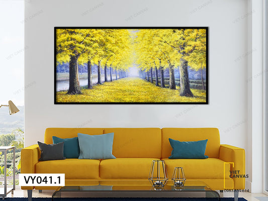 Tranh Con Đường Rợp Lá Vàng - VY041.1