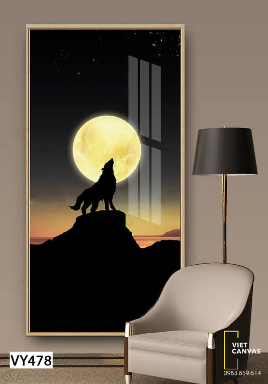 Tranh Con Sói Bên Ánh Trăng - VY478