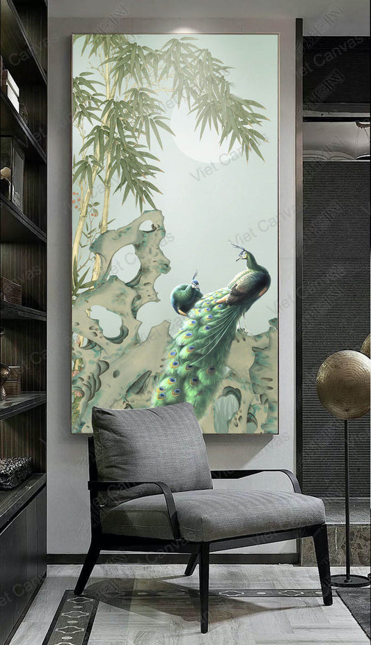 Tranh Chim Công Và Cây Tre - VT638