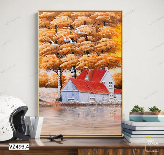 Tranh Cuộc Sống Bình Yên Ngày Lá Vàng - VZ493.4