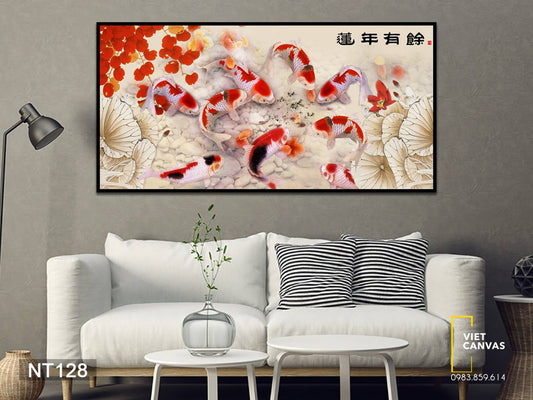 Tranh Cửu Ngư Trong Hồ - NT128