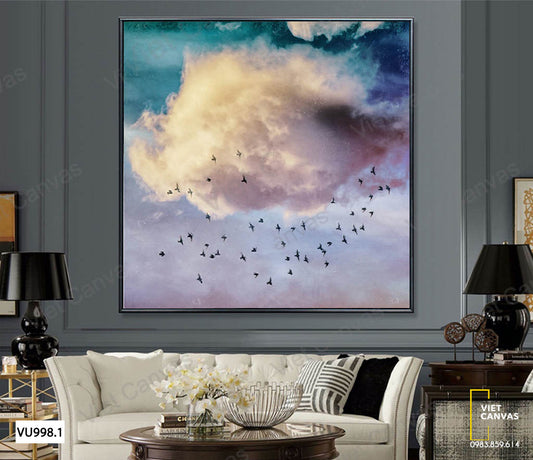 Tranh Đám Mây Và Đàn Chim - VU998.1